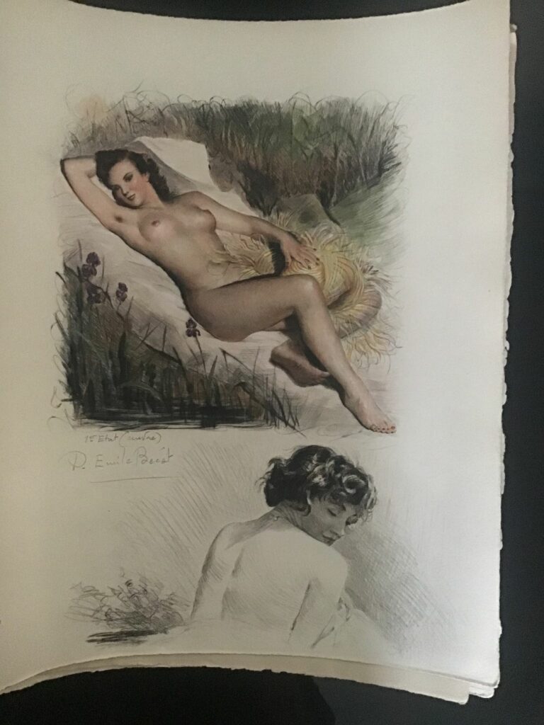 estampe érotique signée de Paul-Émile Bécat premier état cuivre