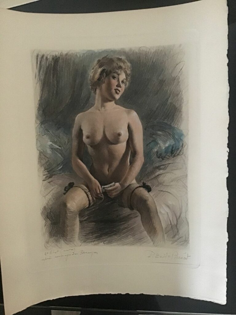 estampe érotique signée de Paul-Émile Bécat deuxième état cuivre