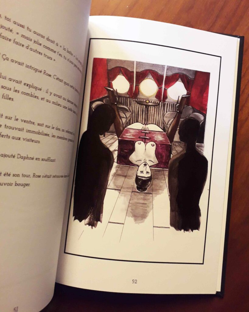 Femme prisonnière BDSM dessin de Hector Domiane