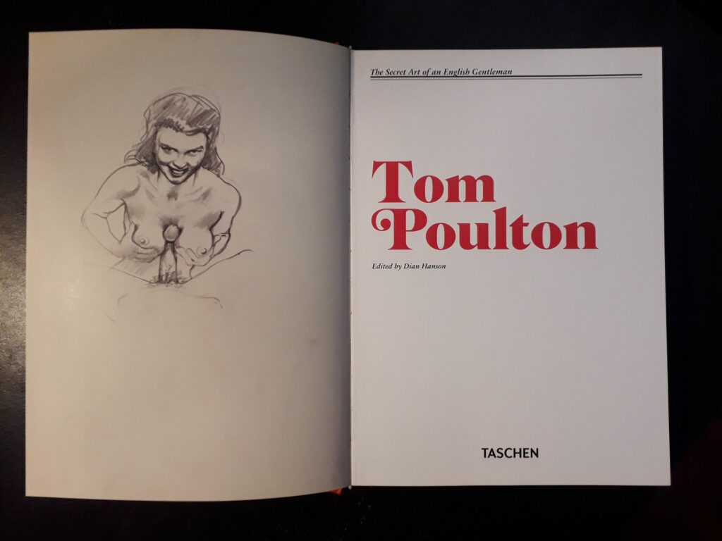 Page de titre du livre érotique Tom Poulton. The Secret Art of an English Gentleman, publié chez Taschen