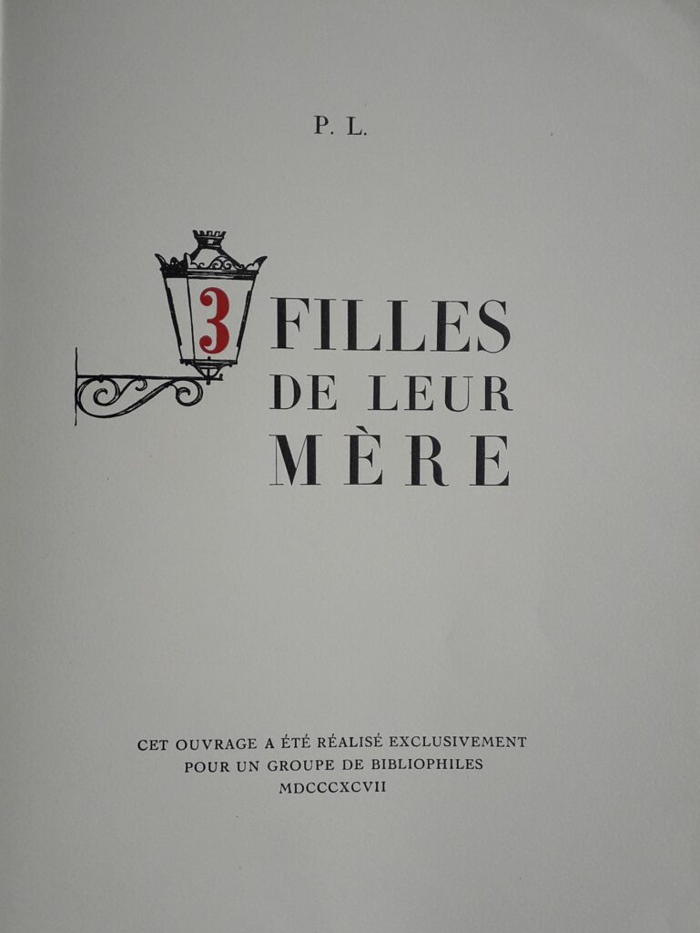 3 Filles de leur mère pour un groupe de bibliophiles 1897