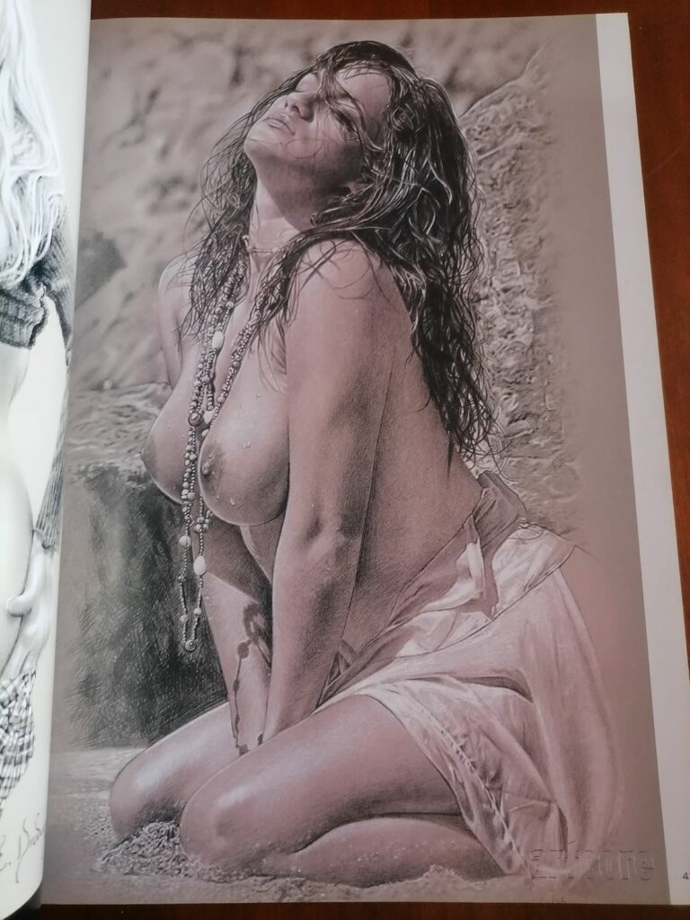 Dessin érotique de Erik Drudwyn dans Artcore n°2, MG Publishing, juillet 2003