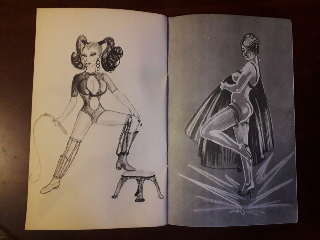 Dessins fetish et BDSM dans la revue BDSM Bizarre Trend n°1, Fantasy Publications anées 1960