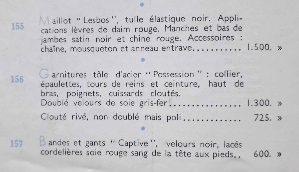 Articles lingerie érotiques Maillot lesbos, collier, ceinture, poignets Possession, bandes et gants Captive