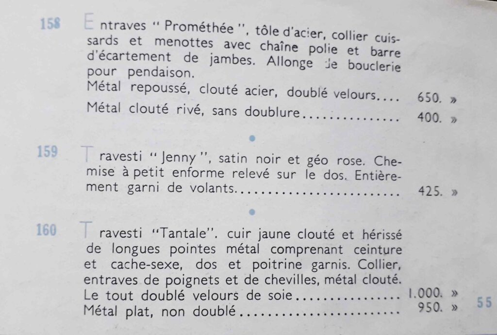 Articles BDSM : entraves, menottes, barres d'écartement, chaîne