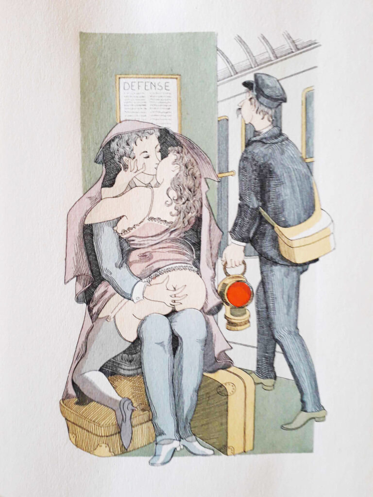 Illustration érotique de Michel Siméon pour Cécile ou les rencontres amoureuses, aux éditions Jacques Haumont