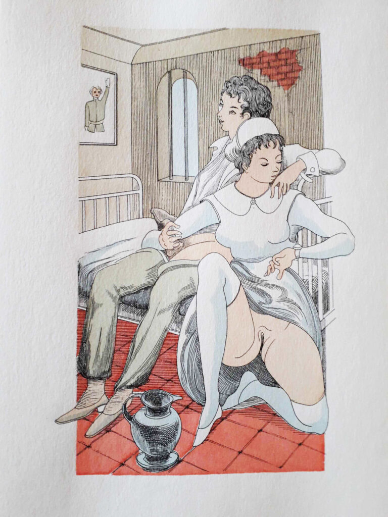 Illustration érotique de Michel Siméon pour Cécile ou les rencontres amoureuses, aux éditions Jacques Haumont