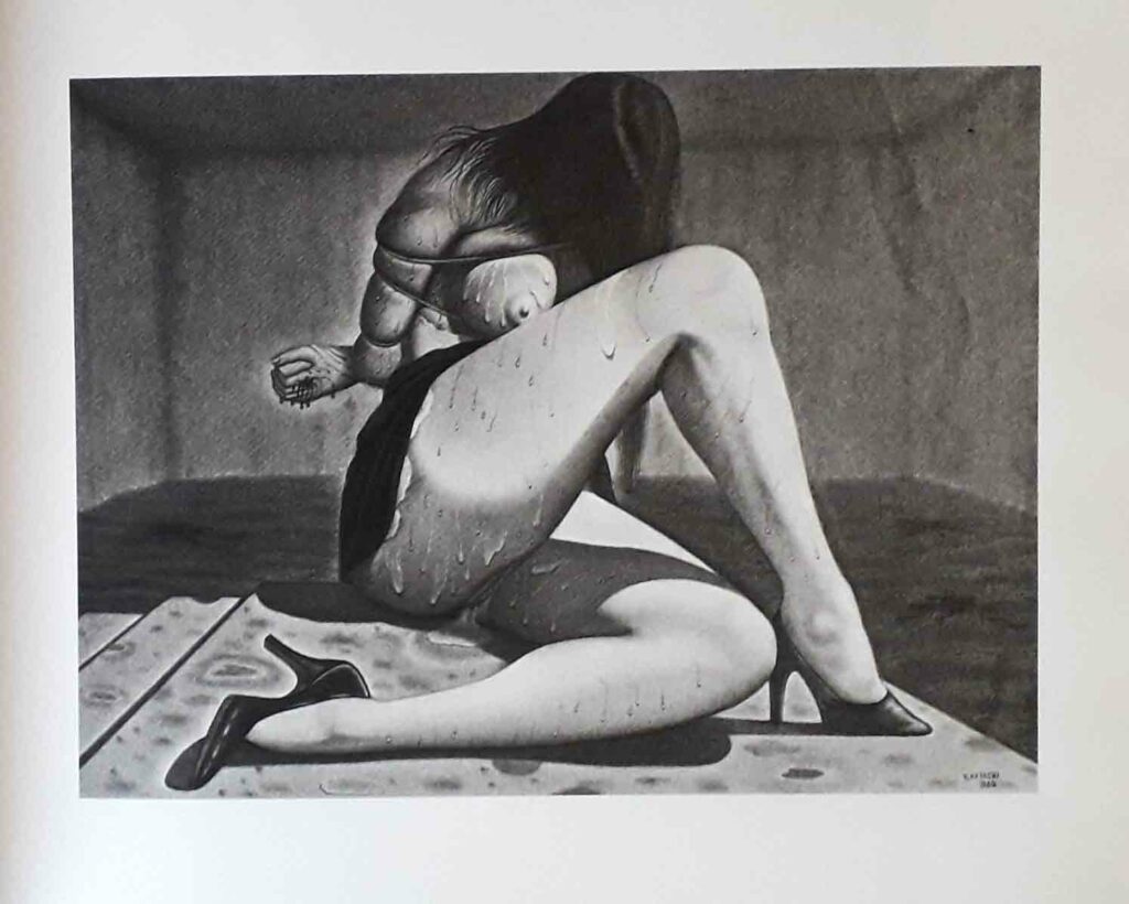 Dessin BDSM de femme liée par Yoshifumi Hayashi