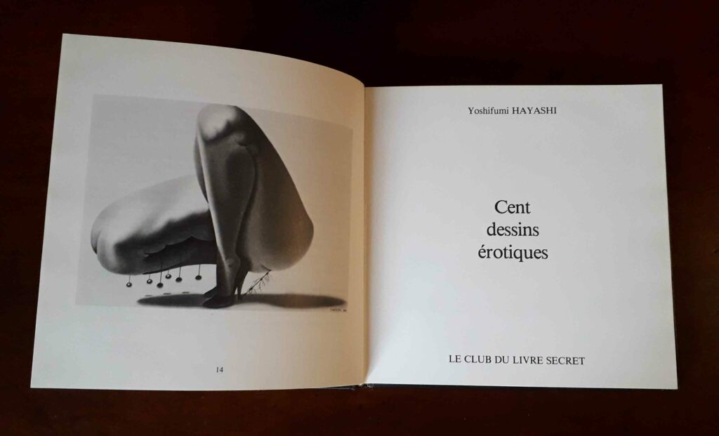 Page de titre du livre Cent dessins érotiques de Yoshifumi Hayashi, Club du livre secret