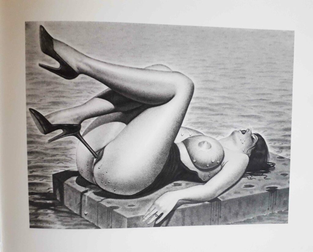 Femme nue allongée dessin érotique de Yoshifumi Hayashi