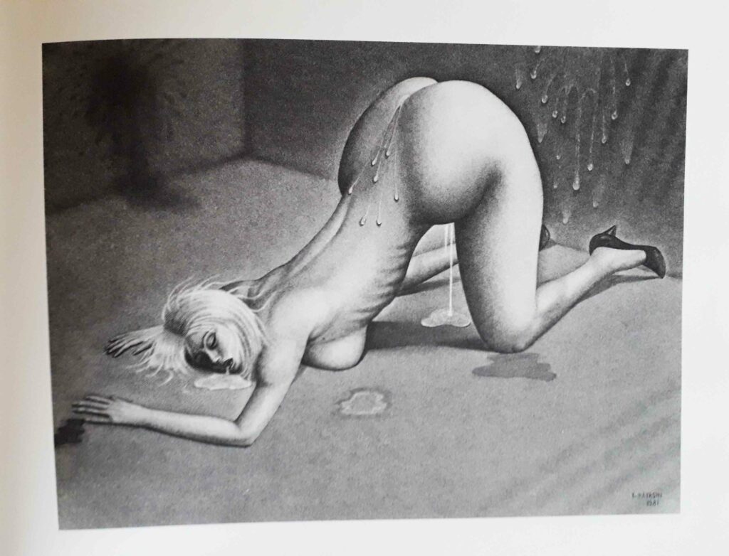 Femme à quatre pattes dessin érotique de Yoshifumi Hayashi