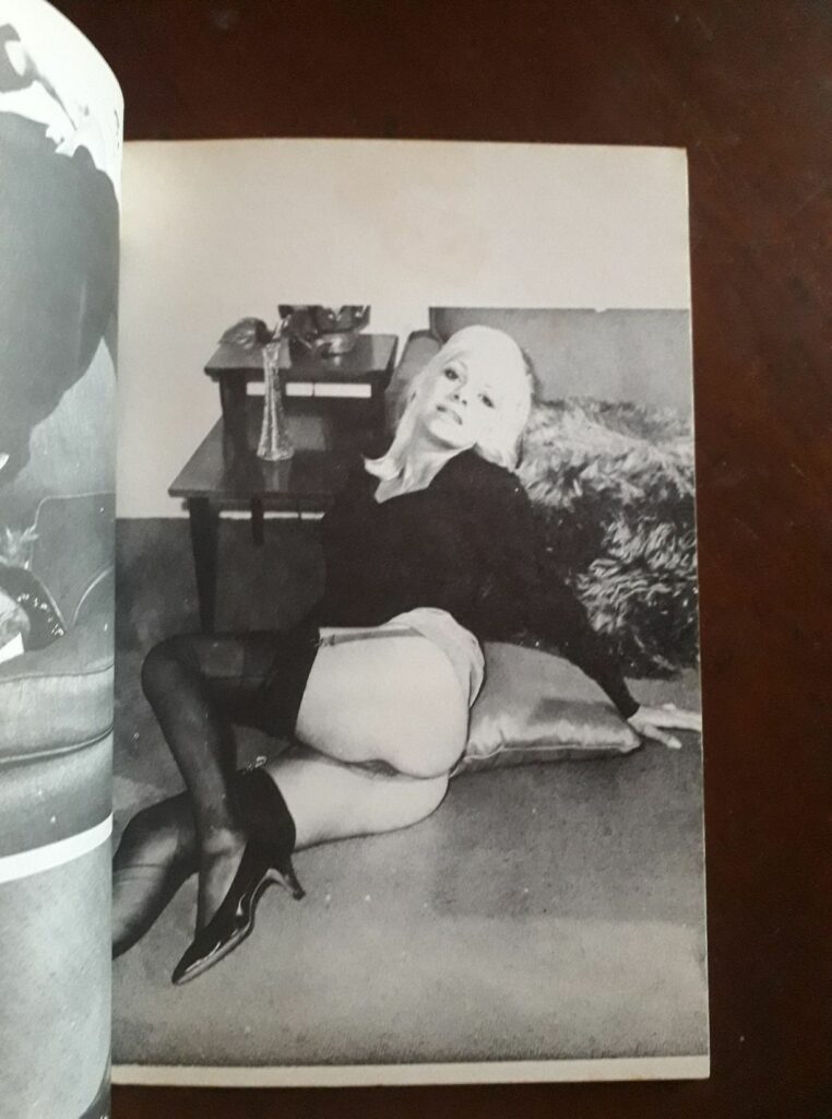 Photo érotique vintage d'une femme blonde qui montre ses fesses en bas et talons dans la revue Danish Au Pair n°1, Pennine Magazines
