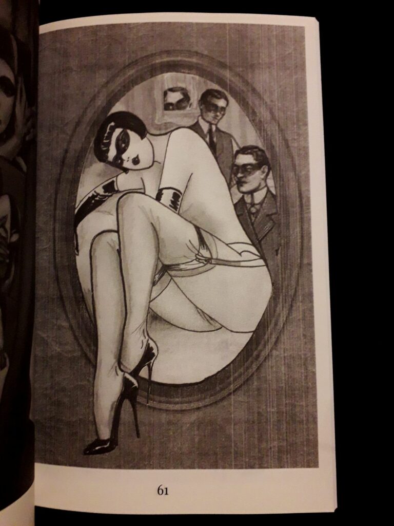 Dessins d'une femme nue en bas et talons par Hector Domiane dans Eros Mécanique