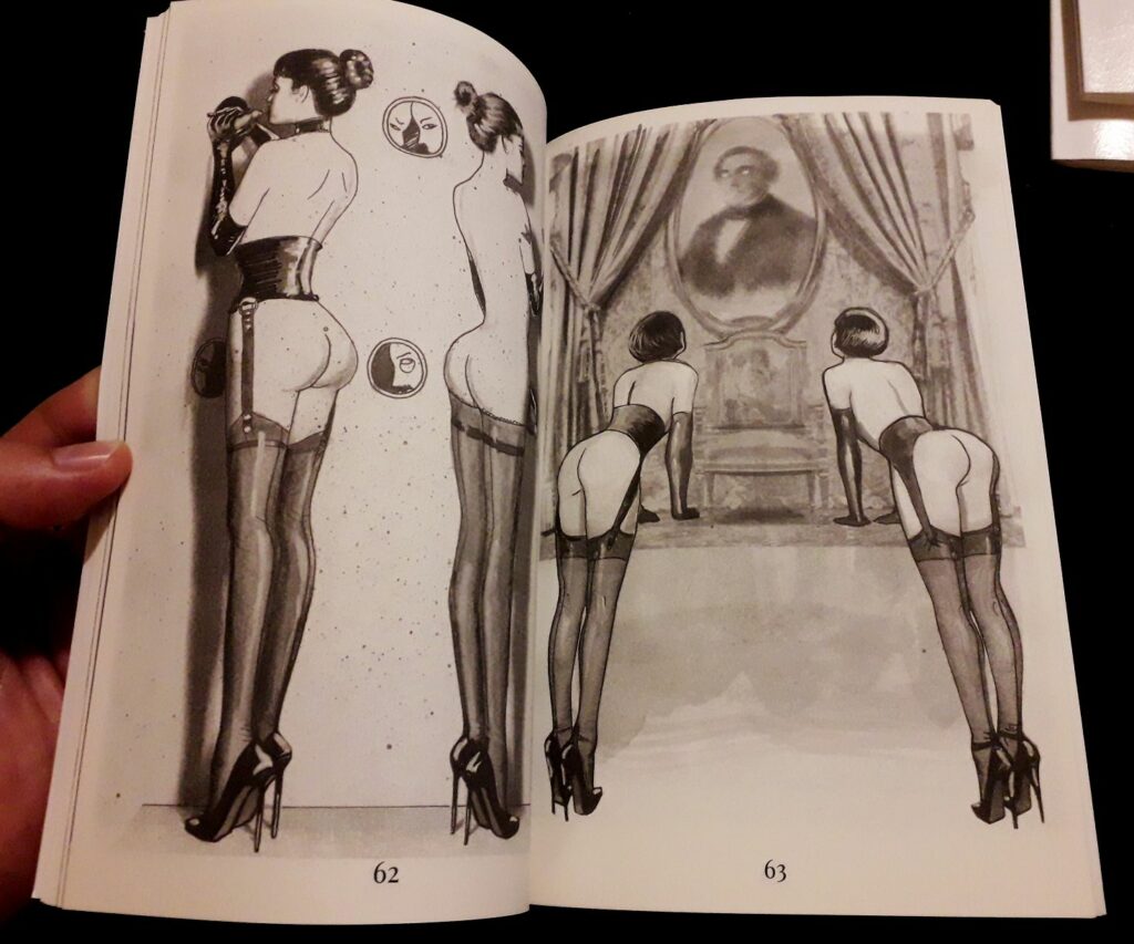Dessins fétichistes de femmes nues en bas et talons par Hector Domiane