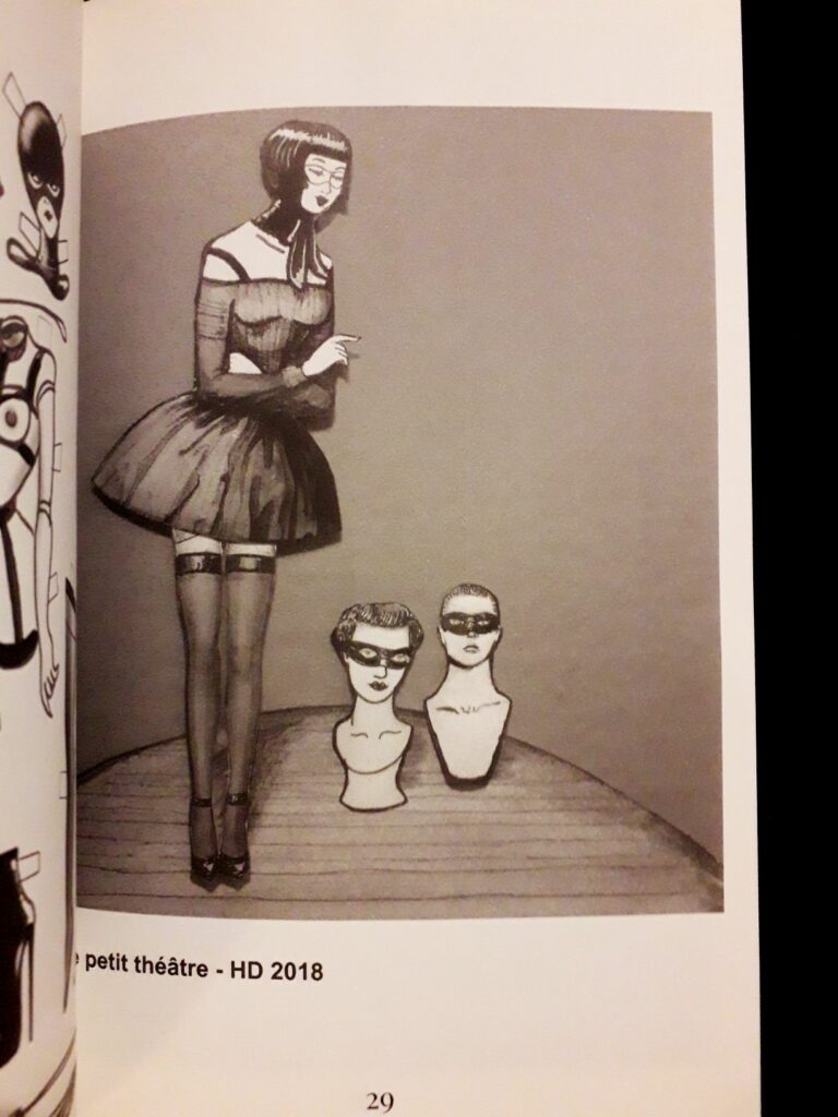 Dessin érotique d'une femme en bas et talons de Hector Domiane