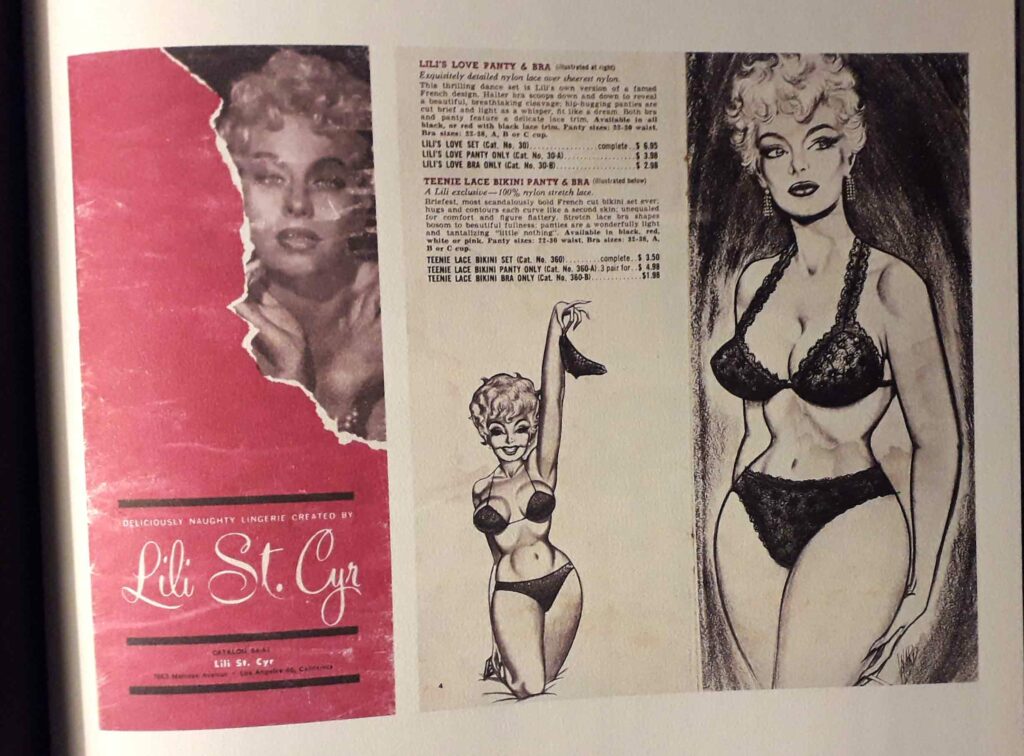 Lili St. Cyr dessinée par Bill Ward pour catalogue de lingerie (1962)