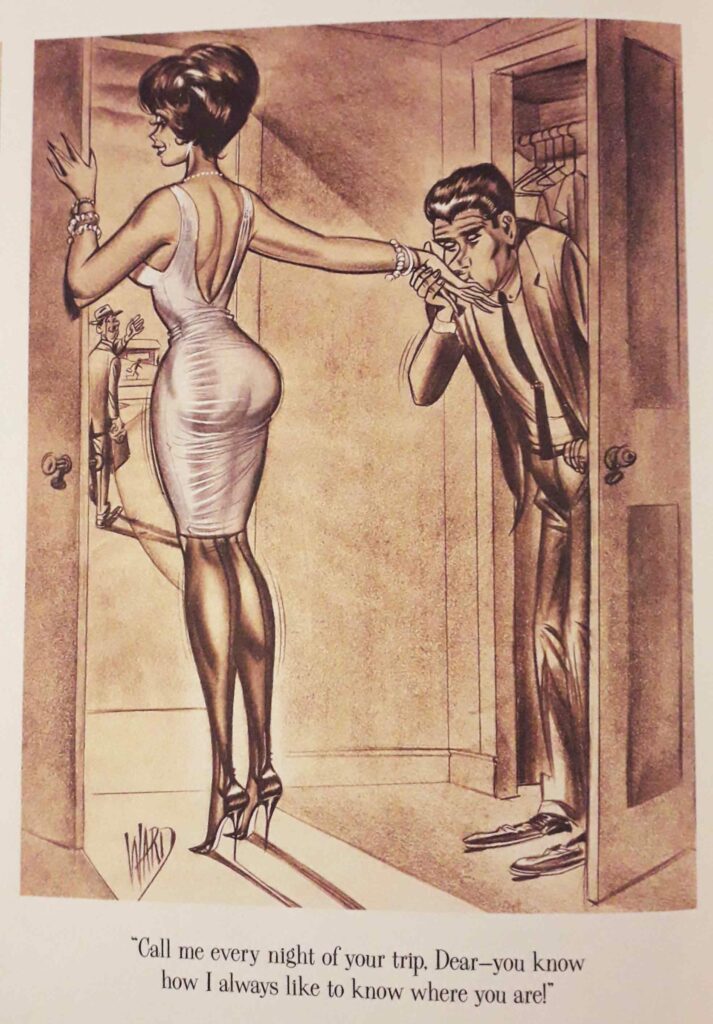 Dessin de pin-up de Bill Ward appartenant à la collection Louis K. Meisel