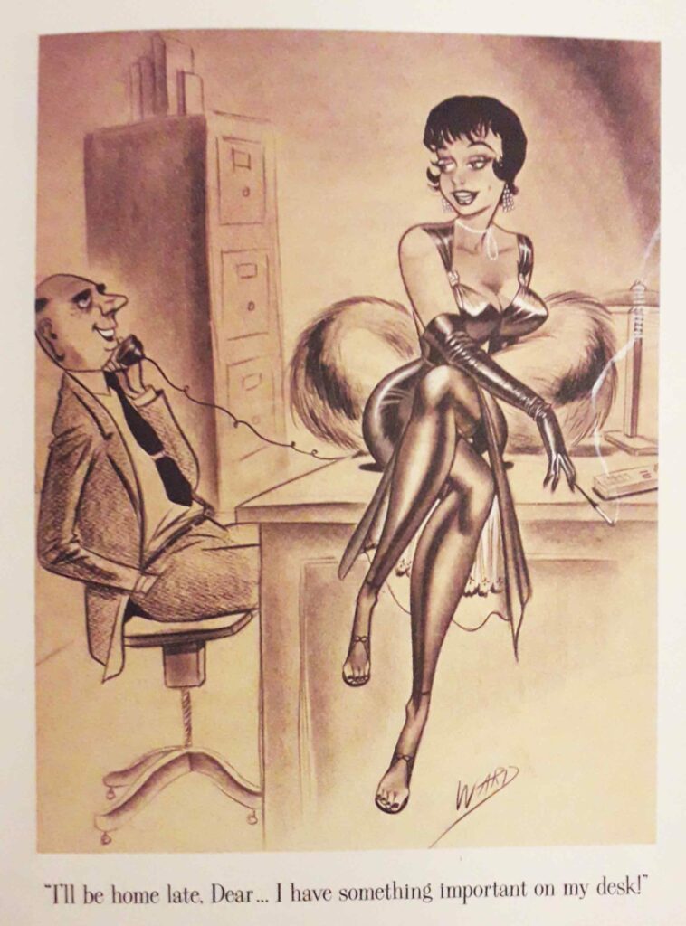 Femme en bas et talon dessinée par Bill Ward