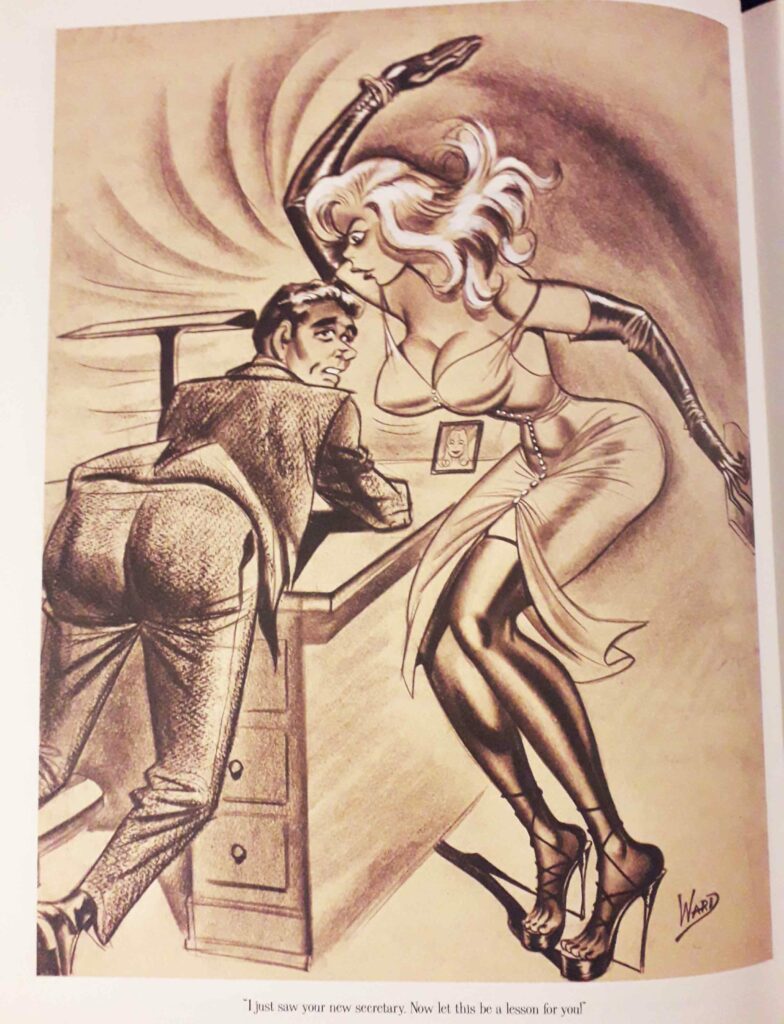 Dessin d'un homme fessée par une femme par Bill Ward dans Breezy en 1958