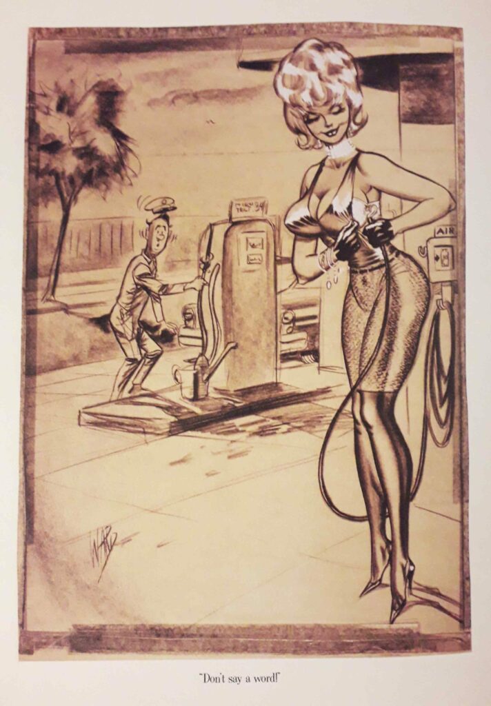 Femme aux gros seins dessinée par Bill Ward pour Jest en 1960