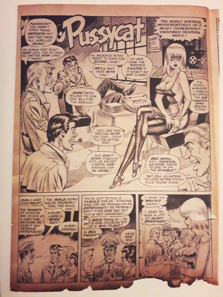 Page de garde de Pussycat pour Men’s Annual par Bill Ward