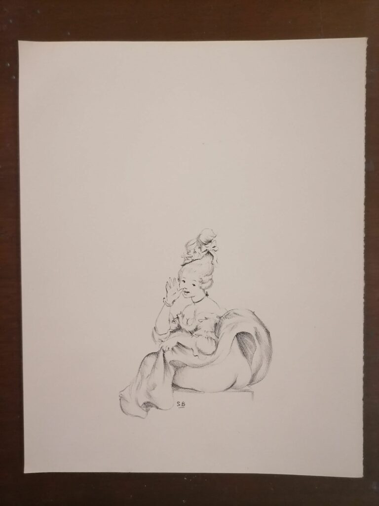 illustration femme de Suzanne Ballivet pour Monsieur Nicolas ou Le Cœur humain dévoilé, Restif de La Bretonne, éditions du Cent Cinquantenaire, 1956