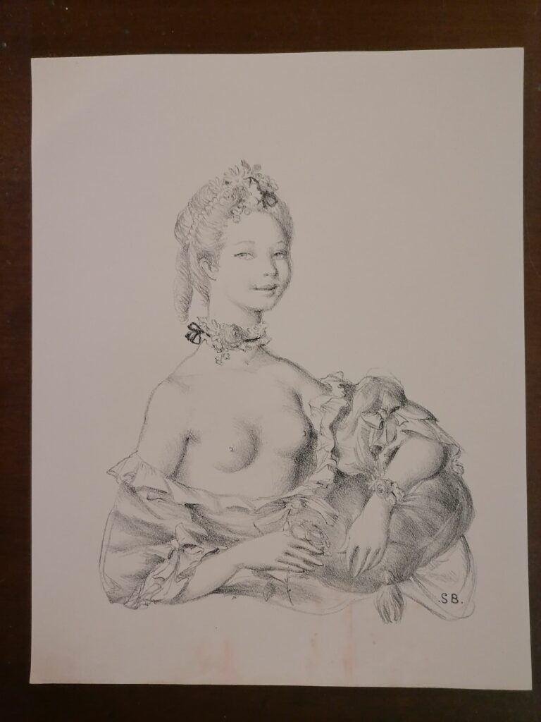 illustration érotique femme aux seins nus de Suzanne Ballivet pour Monsieur Nicolas ou Le Cœur humain dévoilé, Restif de La Bretonne, éditions du Cent Cinquantenaire, 1956