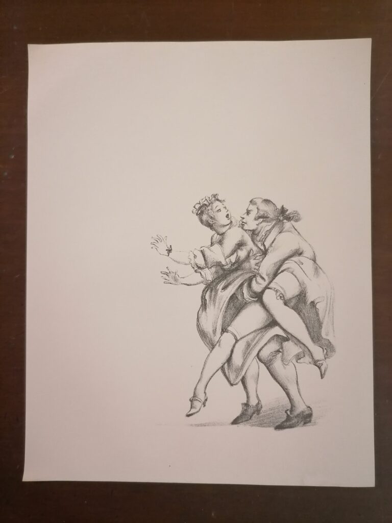 illustration érotique couple de Suzanne Ballivet pour Monsieur Nicolas ou Le Cœur humain dévoilé, Restif de La Bretonne, éditions du Cent Cinquantenaire, 1956