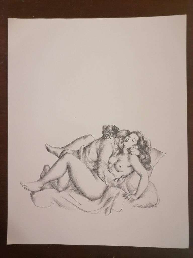 illustration érotique couple de Suzanne Ballivet pour Monsieur Nicolas ou Le Cœur humain dévoilé, Restif de La Bretonne, éditions du Cent Cinquantenaire, 1956