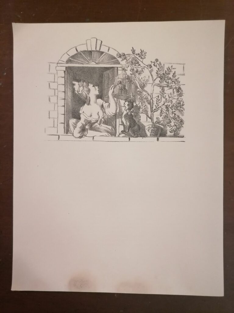 illustration de Suzanne Ballivet pour Monsieur Nicolas ou Le Cœur humain dévoilé, Restif de La Bretonne, éditions du Cent Cinquantenaire, 1956