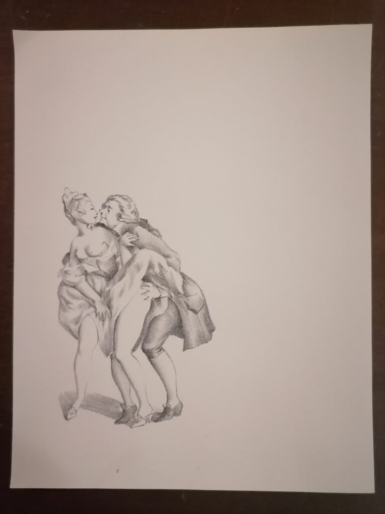 illustration coquine de Suzanne Ballivet pour Monsieur Nicolas ou Le Cœur humain dévoilé, Restif de La Bretonne, éditions du Cent Cinquantenaire, 1956