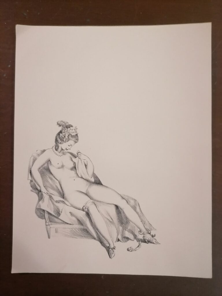 illustration coquine femme nue de Suzanne Ballivet pour Monsieur Nicolas ou Le Cœur humain dévoilé, Restif de La Bretonne, éditions du Cent Cinquantenaire, 1956