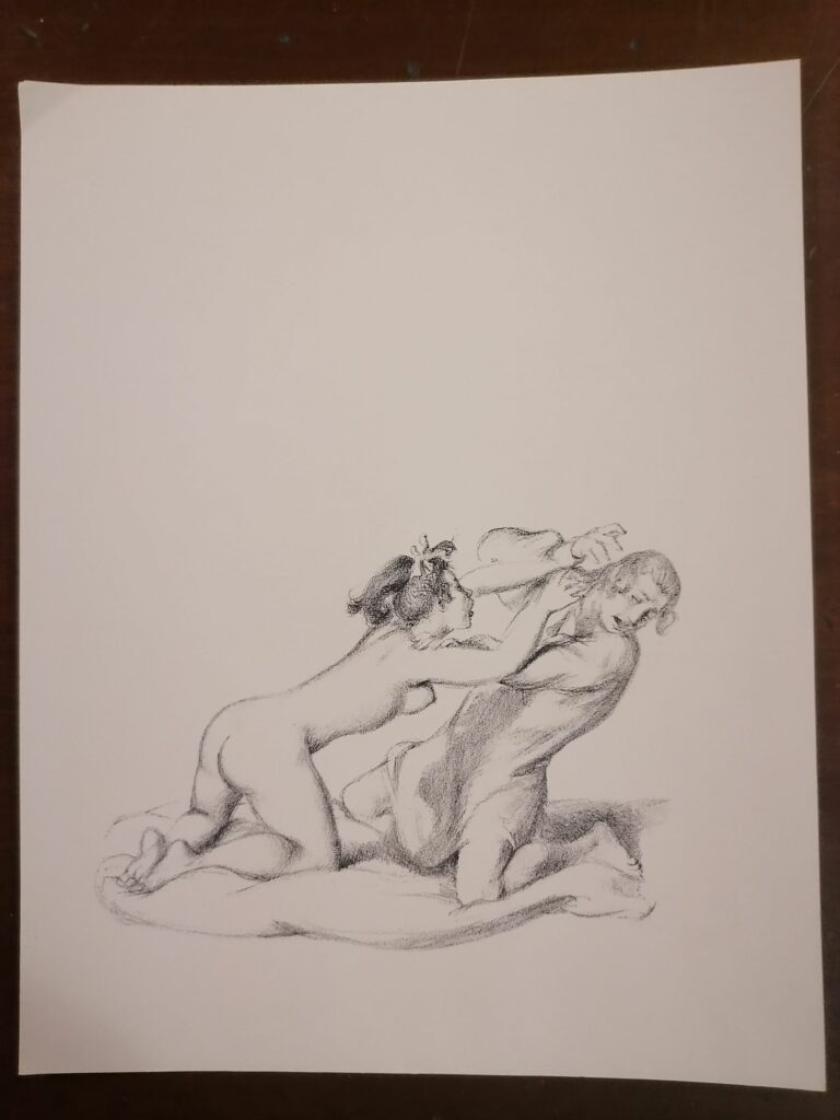 illustration érotique couple de Suzanne Ballivet pour Monsieur Nicolas ou Le Cœur humain dévoilé, Restif de La Bretonne, éditions du Cent Cinquantenaire, 1956