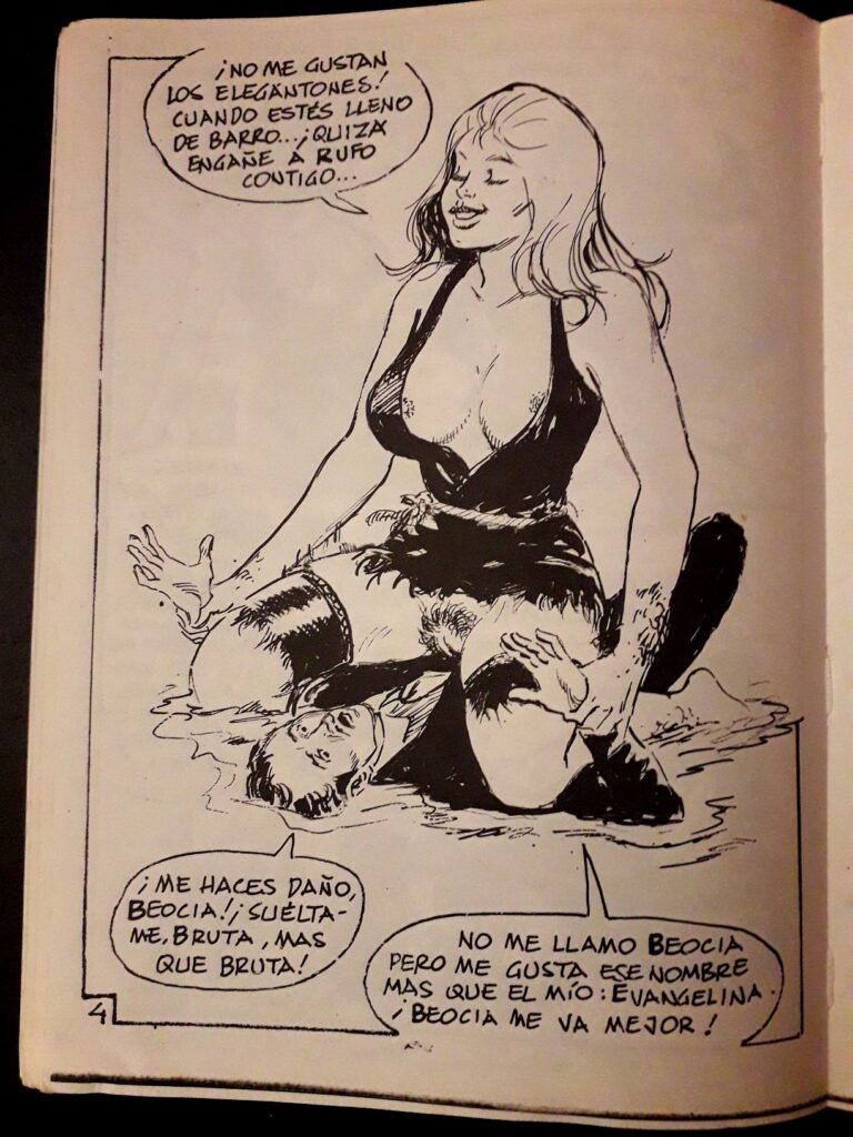 Planches de BD domination féminine type Eric Stanton, par Edmundo Marculeta