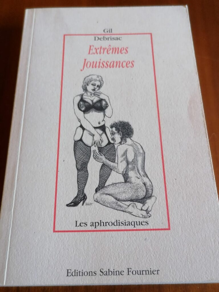 Couverture du roman érotique BDSM Extrêmes jouissances de Gil Debrisac illustré par Holst aux éditions Sabine Fournier, collection les Aphrodisiaques
