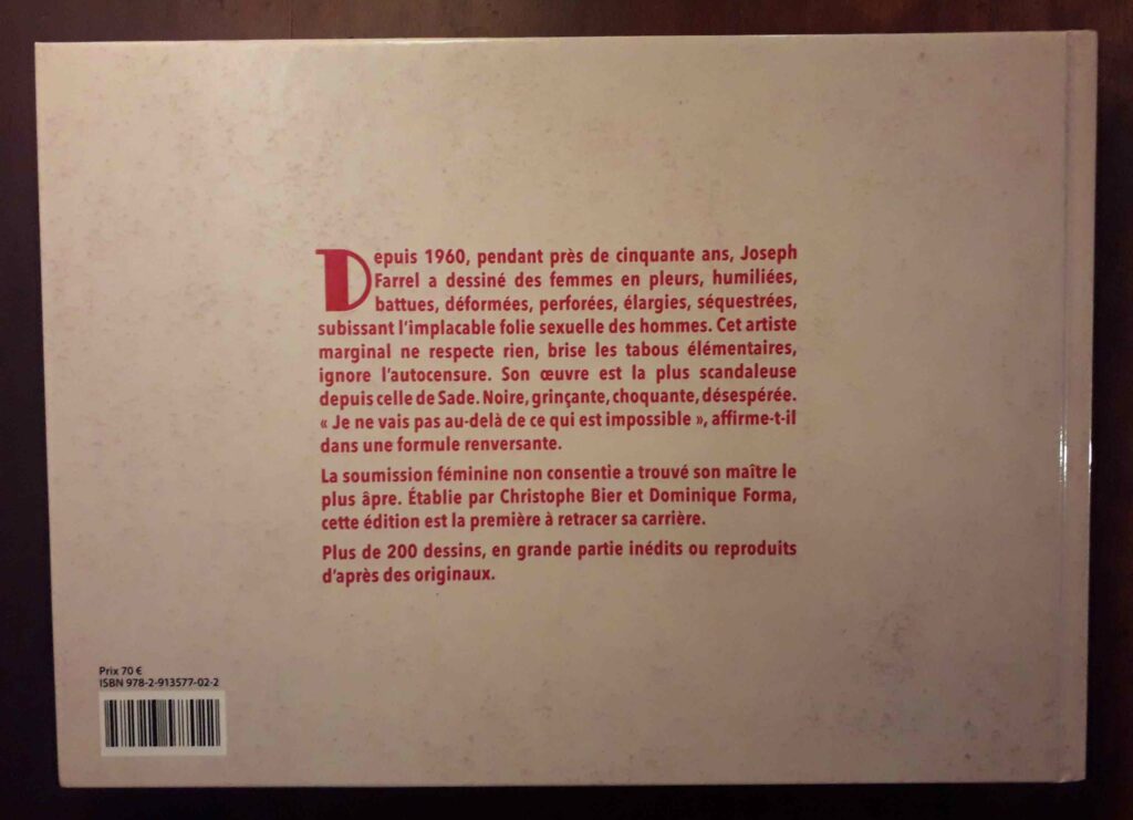 Quatrième de couverture du livre de Christophe Bier sur Joseph Farrel