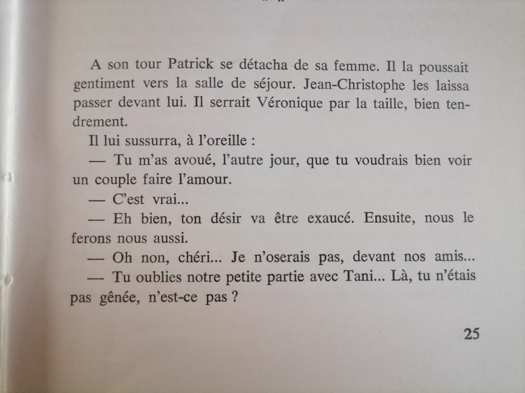 extrait du curiosa roman érotique 1972 Les Fureurs de la chair par Christine Laurac