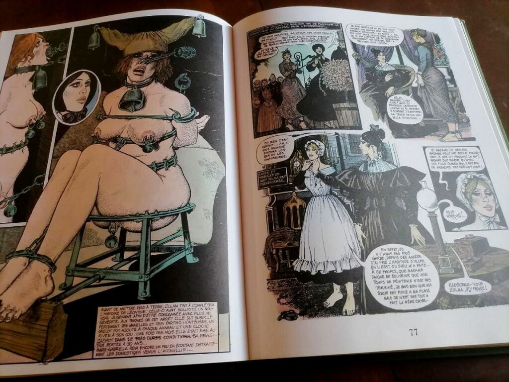 Planches de la BD érotique BDSM de Georges Pichard : Marie Gabrielle de Saint-Eutrope, édition Glénat couverture toilée