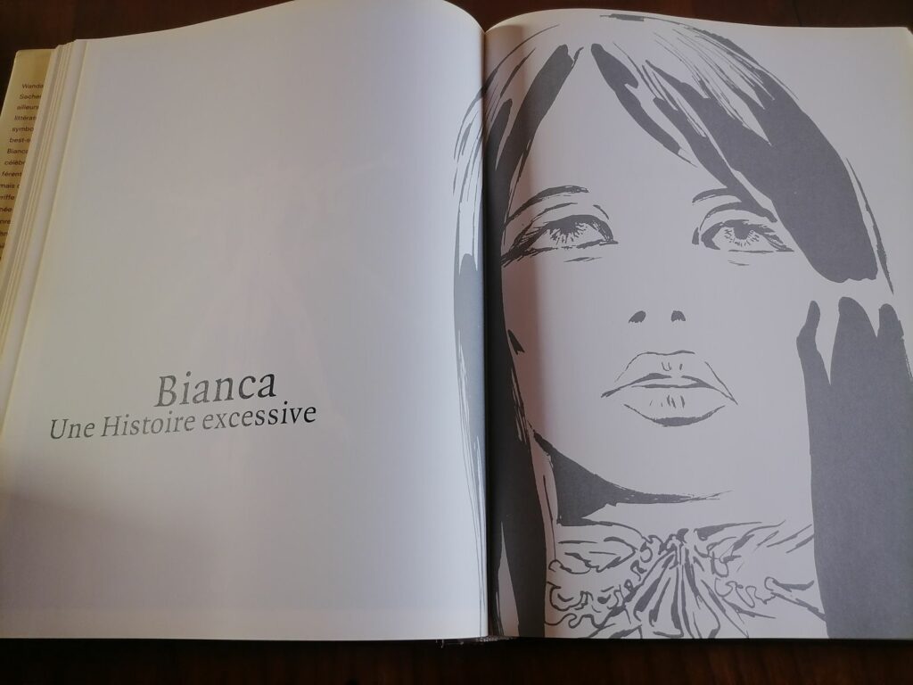 Ouverture de la BD érotique Bianca, une histoire excessive de Guido Crepax dans le livre publié aux éditions Evergreen