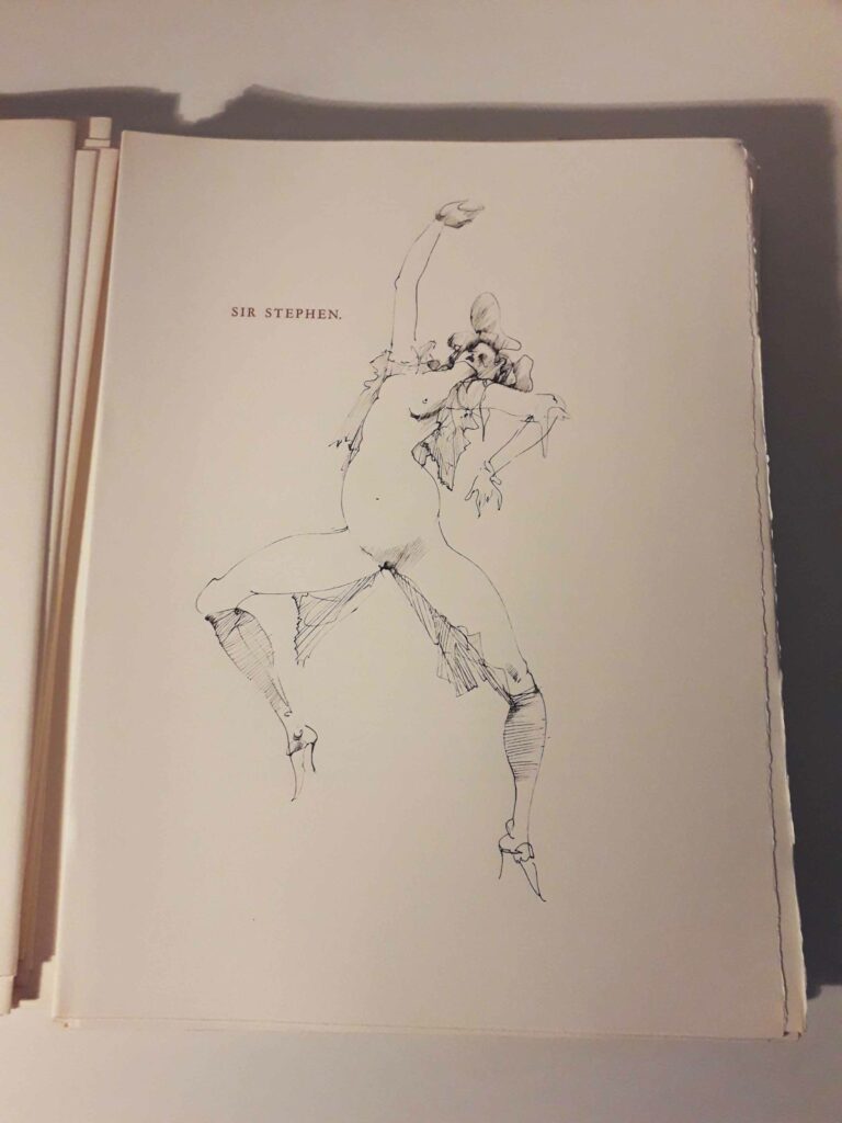 Dessin au trait de Léonor Fini pour Sir Stephen dans Histoire d'O