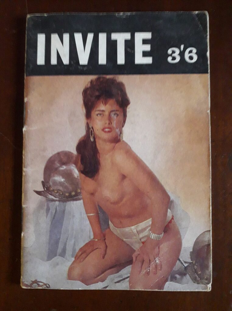 Couverture de la revue érotique pour hommes Invite, Hellenic Publications, années 60