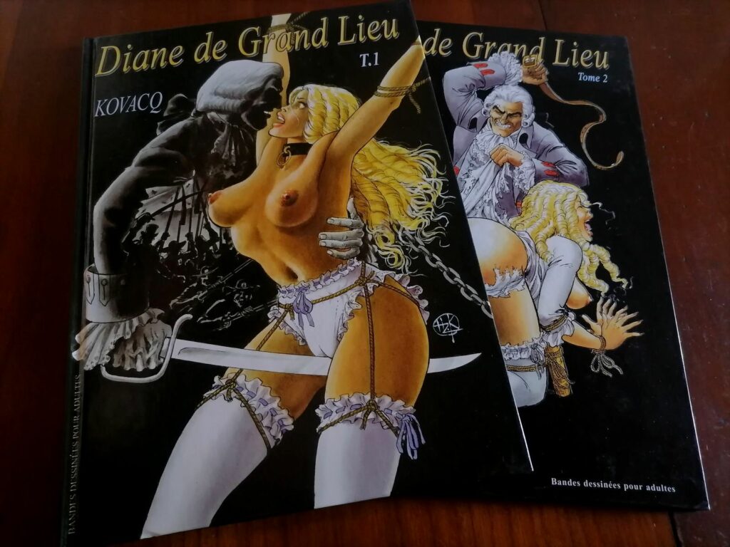 Bandes dessinées érotiques Diane de Grand Lieu par Kovacq, éd. IPM tomes 1 et 2 éditions originales