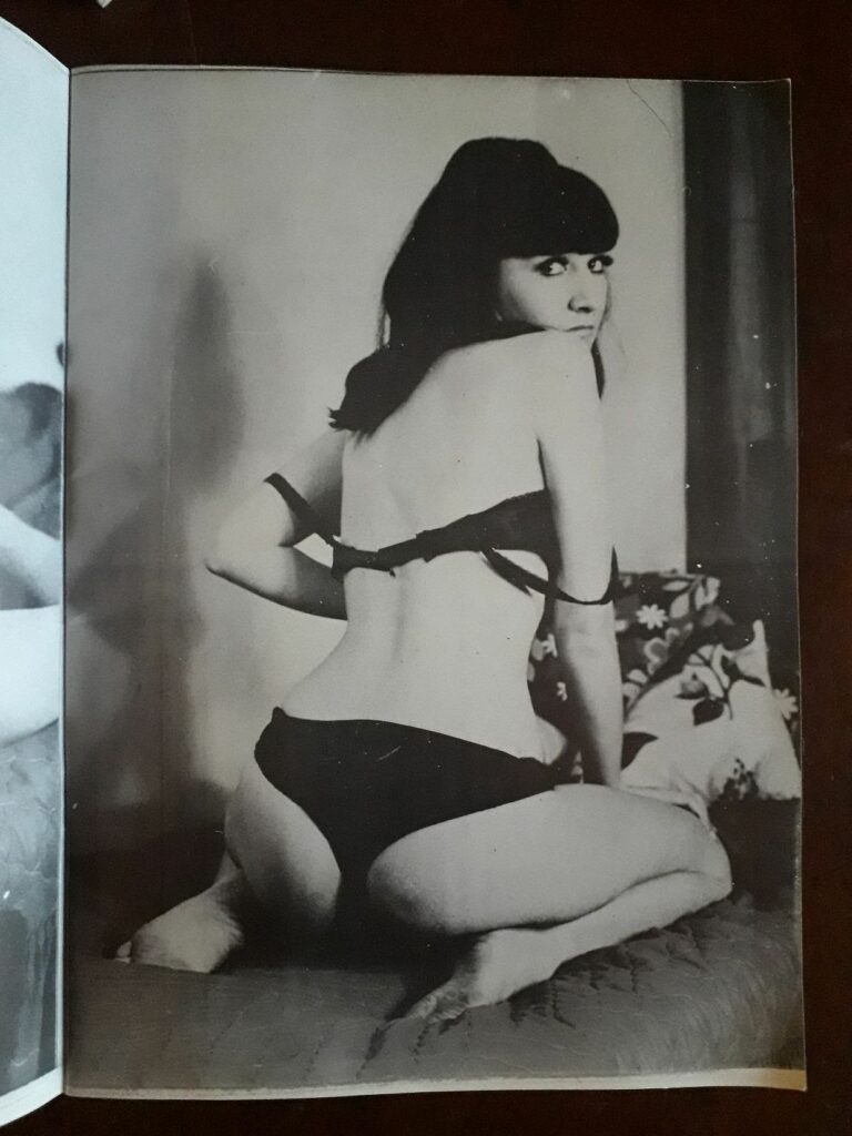 Photo sexy d'une brune en culotte dans la revue érotique L’Amour, Brüden Art Publication