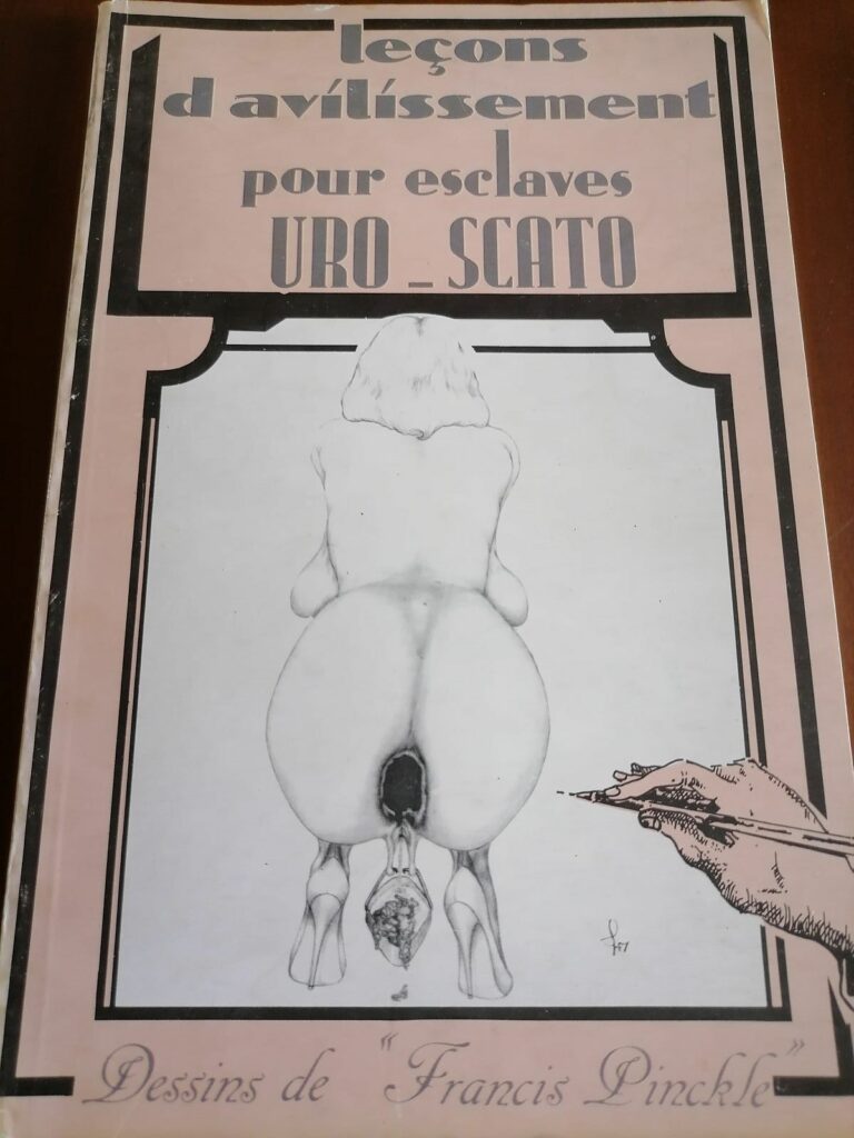 Couverture du livre BDSM rare curiosa Leçons d'avilissement pour esclaves uro-scato, Francis Pinckle, éditions Defi, 1988