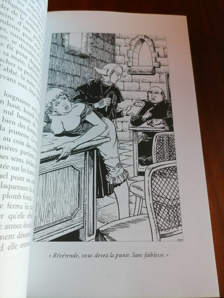 Illustration BDSM de Chris femme punie pour le roman érotique Noces de fouet par Bernard Margeride aux éditions Sabine Fournier, collection Châtiments corporels (Esparbec)