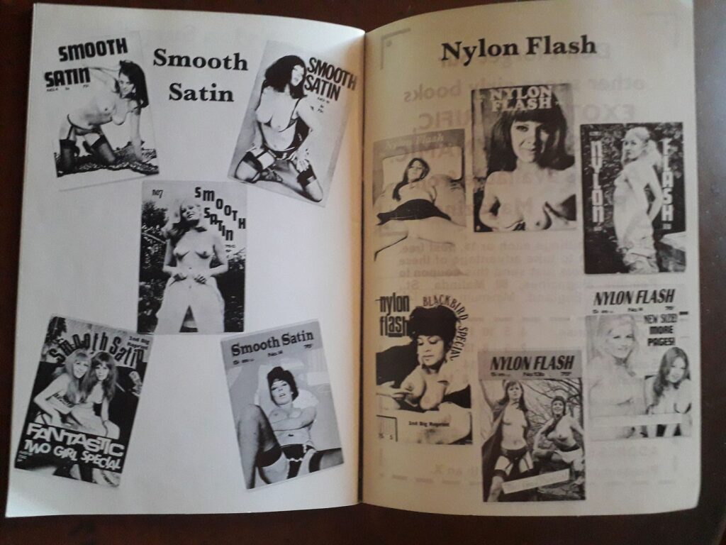 Publicité pour les revues érotiques Smooth Satin, Fantastic et Nylon Flash