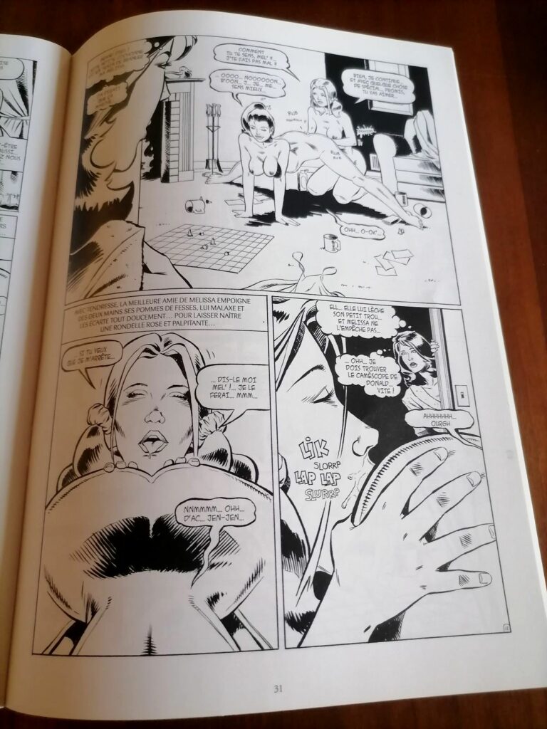 Planche de la BD adulte Degenerate Housewives 2, par Rebecca éditions Dynamite collection Petit Pétard édition originale