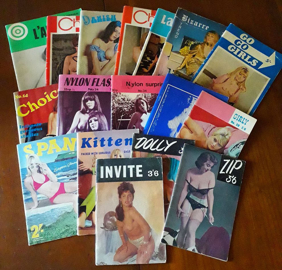 Revues érotiques anglophones des années 1960 : Dolly, Kitten, Nylon Flash, Go go Girls, Danish au pair, Zip, Bizarre Trend