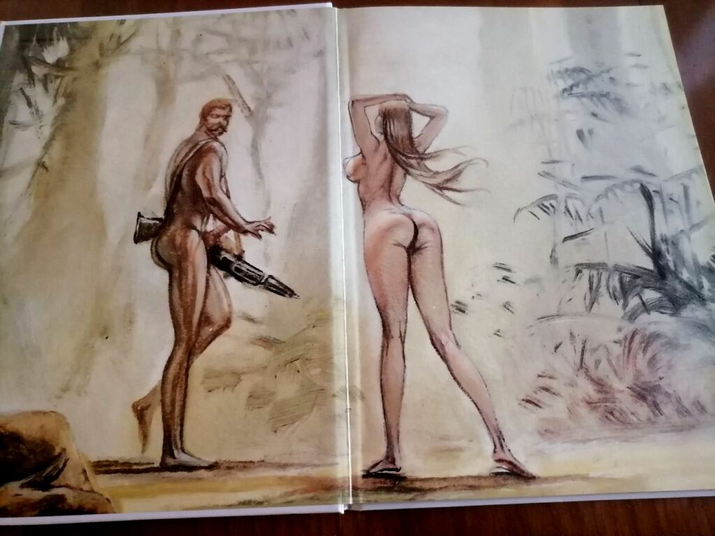 Dessin de page de garde pour la BD érotique Nagarya (tome 1), Aux premiers temps, Riverstone, éditions CAP