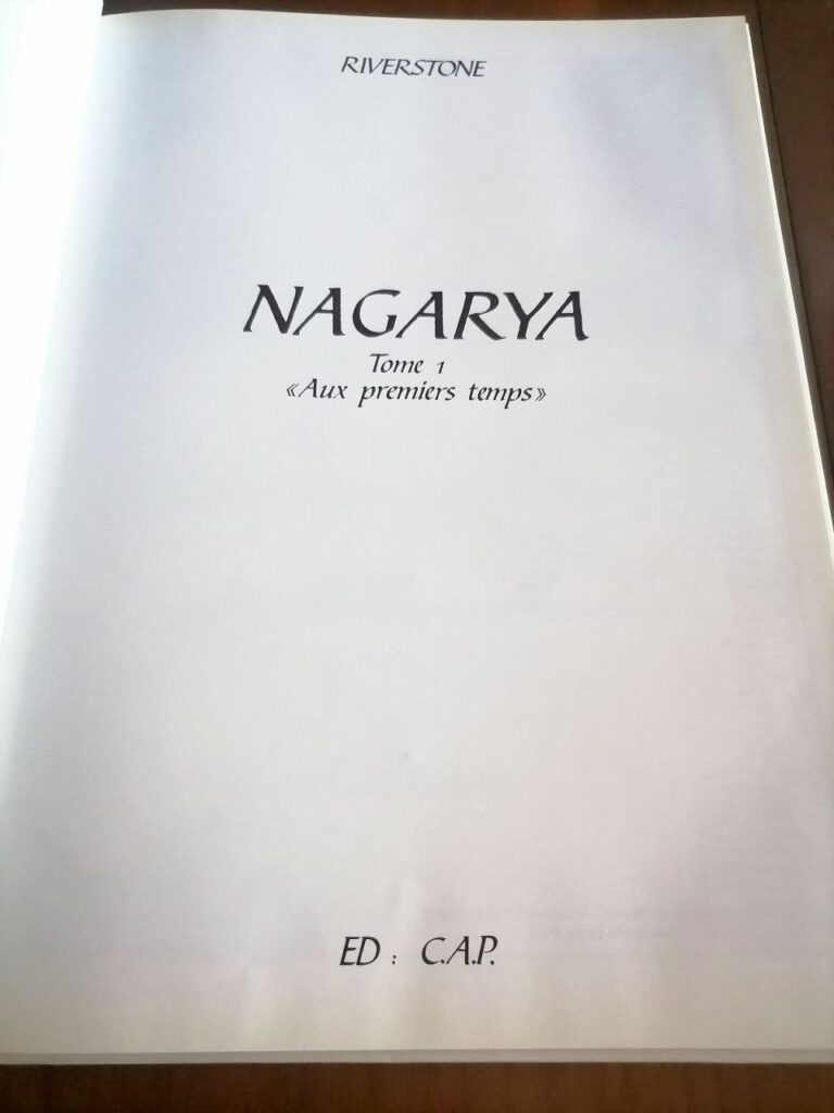 Page de titre de la BD érotique Nagarya (tome 1), Aux premiers temps, Riverstone, éditions CAP